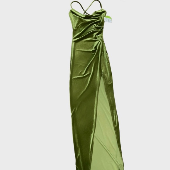 Olive Velvet Gown - Picture 8 of 9